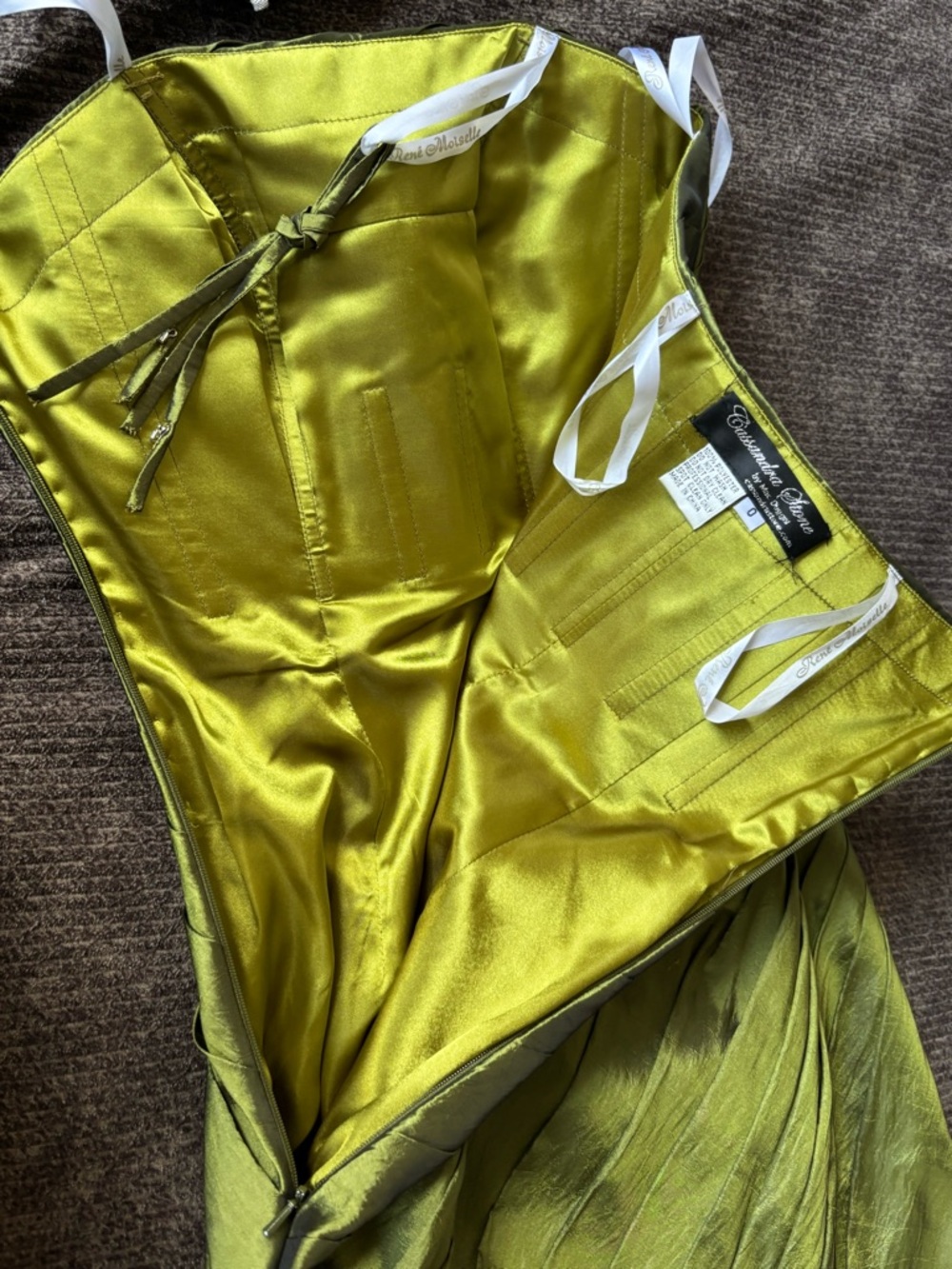 Mac Duggal Olive Strapless Evening Dress with Crystal Embellishment - Picture 6 of 6